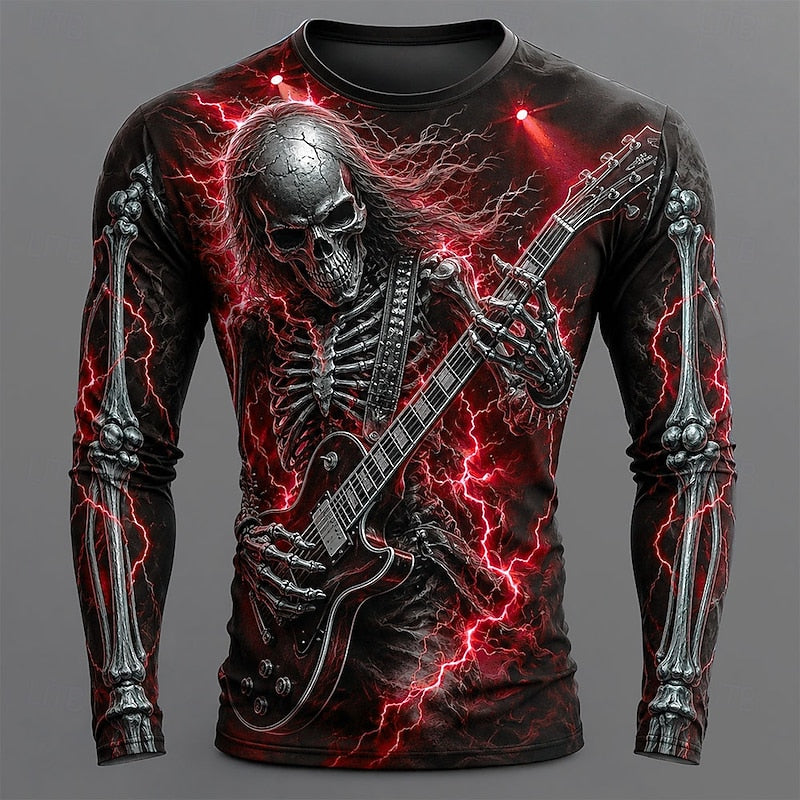 Damian | Bold Halloween Skeleton Graphic Long Sleeve Shirt