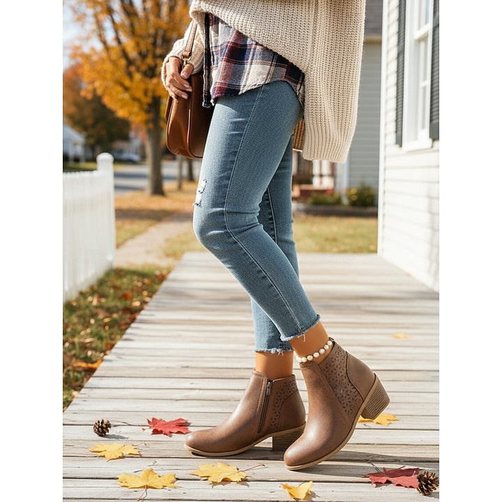 Winifred | Cutout Low-Heel Ankle Boots