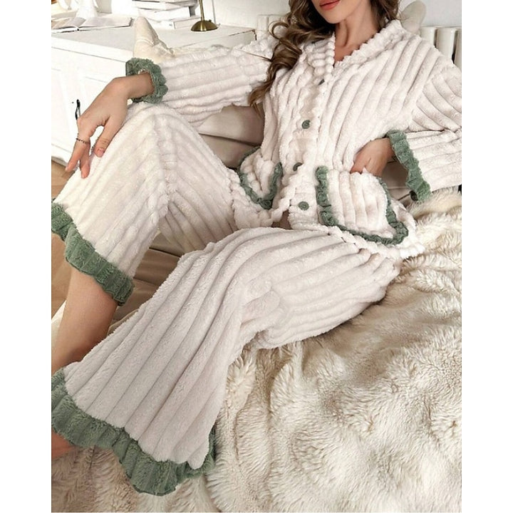 Susanna | Cozy Ruffle-Trim Two-Piece Set
