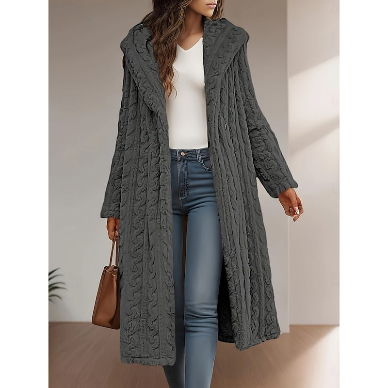Dahlia | Cozy Hooded Long Coat