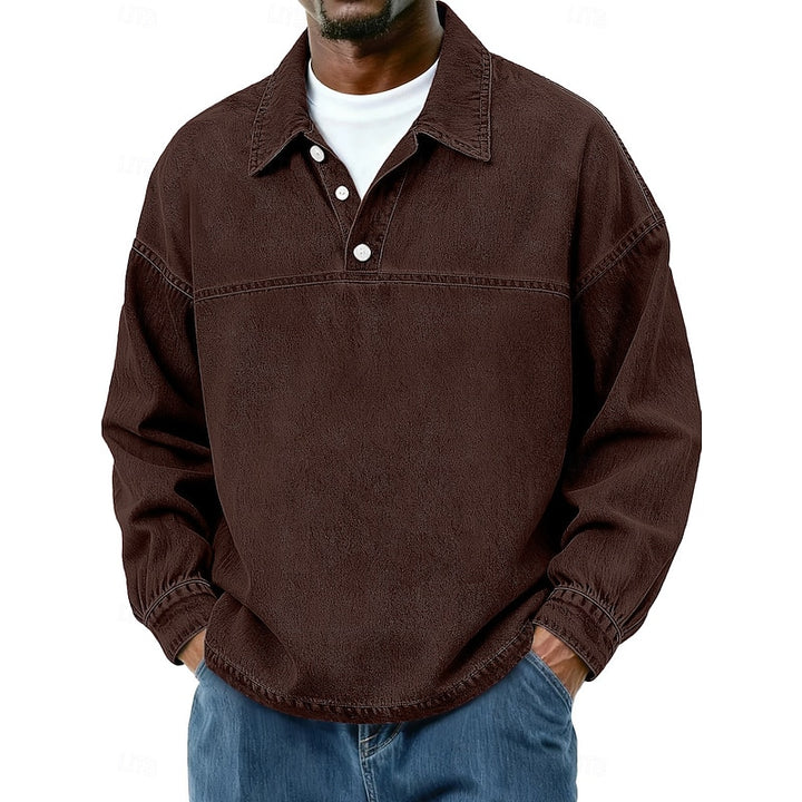 Emmett | Relaxed Long-Sleeve Polo Shirt