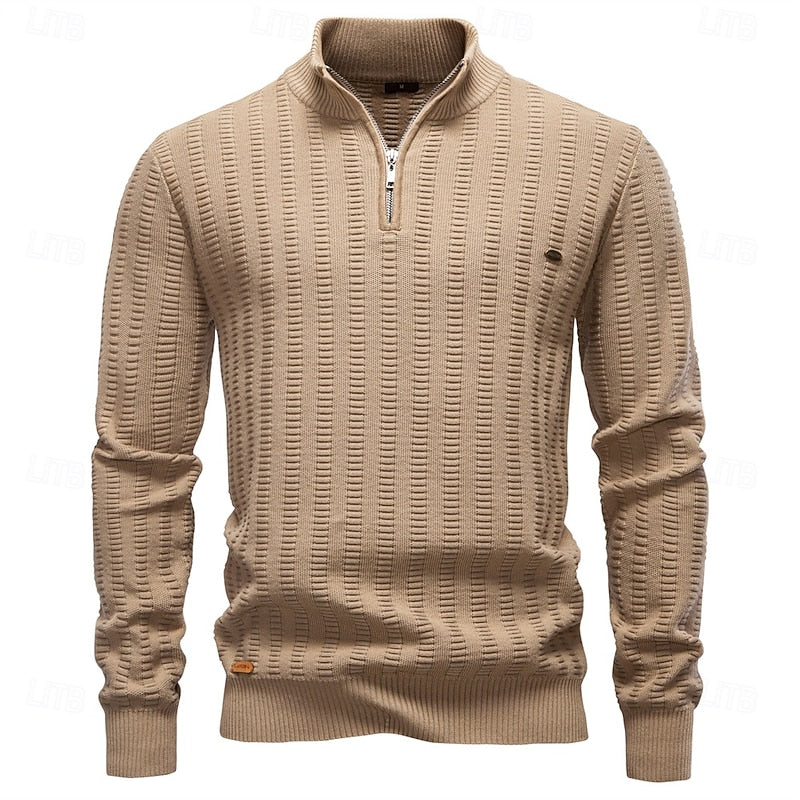Edwin | Textured Half-Zip Sweater