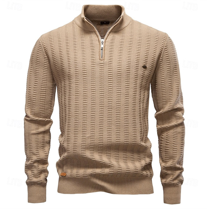 Edwin | Textured Half-Zip Sweater