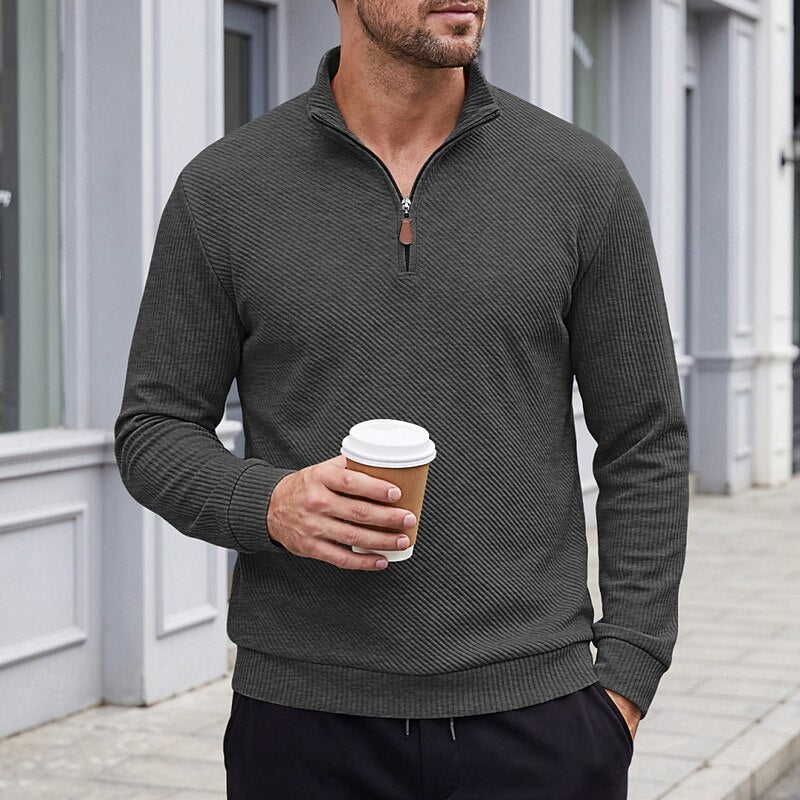 Sawyer | Textured Quarter-Zip Pullover