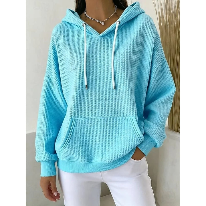 Danielle | Waffle-Textured Pullover Hoodie
