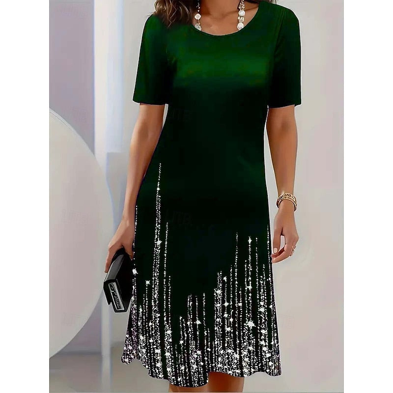 Katherine | Shimmer-Hem Midi Dress