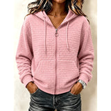 Freya | Textured Zip-Up Hoodie