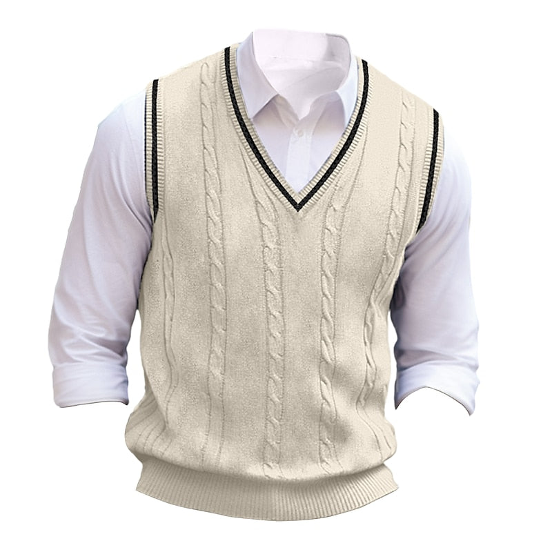 Barclay | Cable-Knit V-Neck Sweater Vest