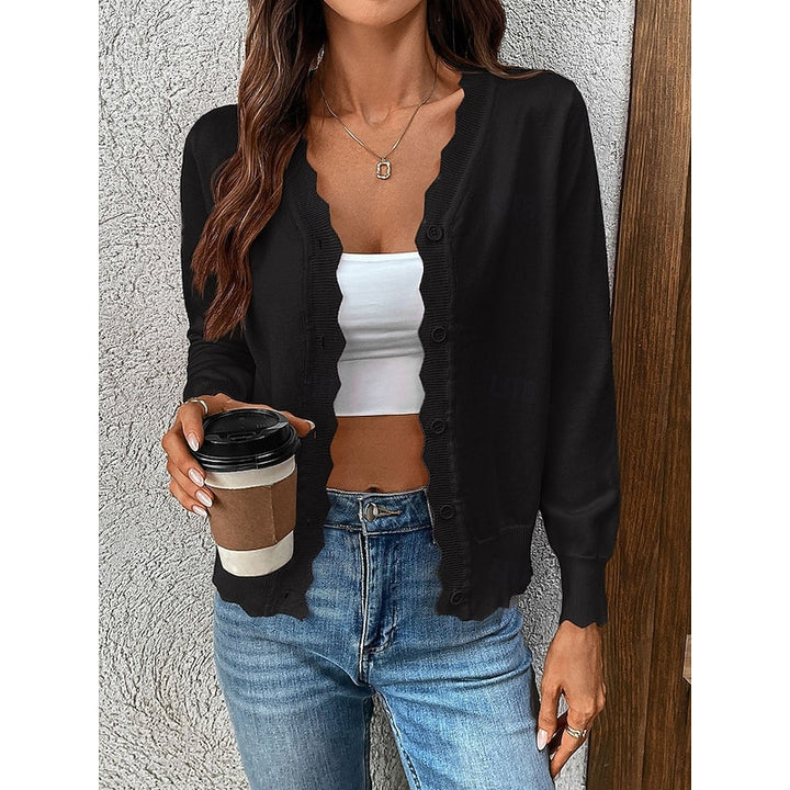 Evangeline | Scalloped Button-Front Cardigan