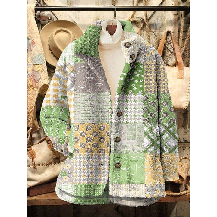 Marisol | Boho Floral Fleece Jacket