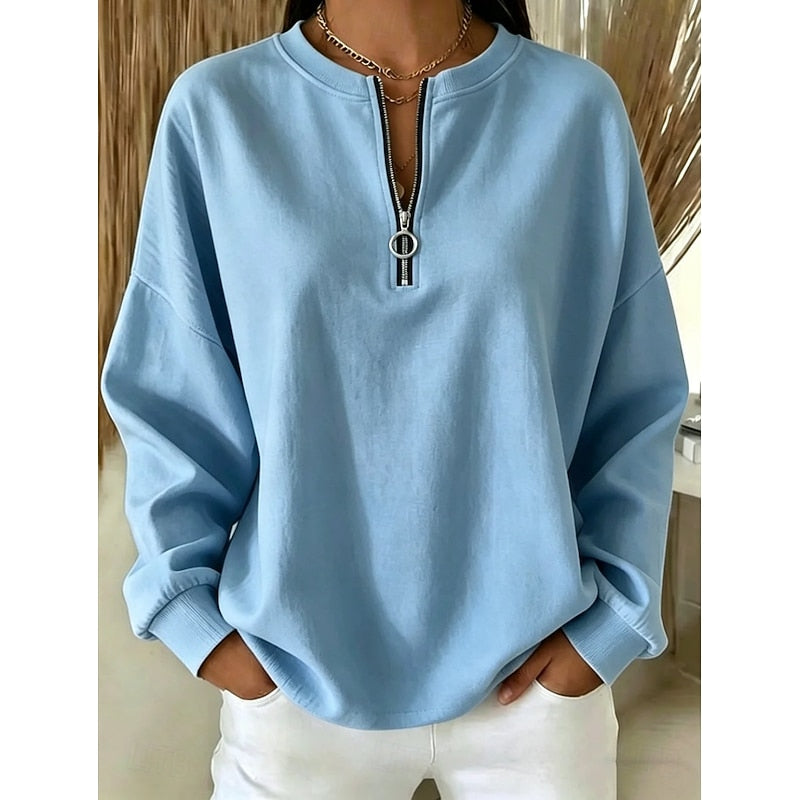 Vivienne | Quarter-Zip High-Neck Sweatshirt