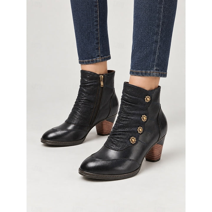 Rosalyn | Button-Detail Heeled Ankle Boots
