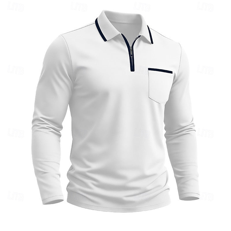 Maddox | Refined Quarter-Zip Long Sleeve Polo
