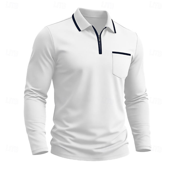 Maddox | Refined Quarter-Zip Long Sleeve Polo