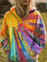 Madison | Relaxed Patchwork Boho Hoodie