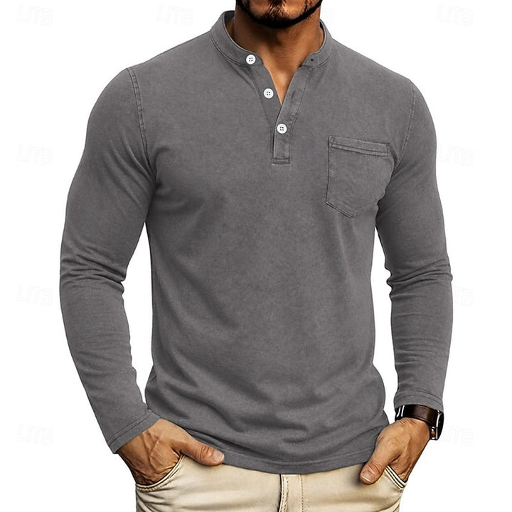 Landon | Classic Long-Sleeve Henley Shirt