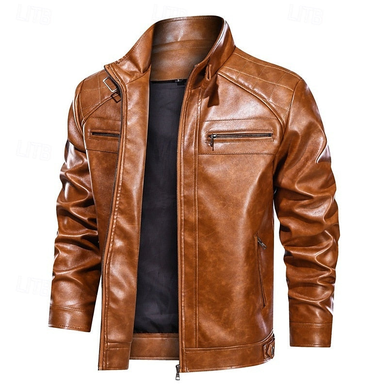 Winston | Classic Stand-Collar Biker Jacket