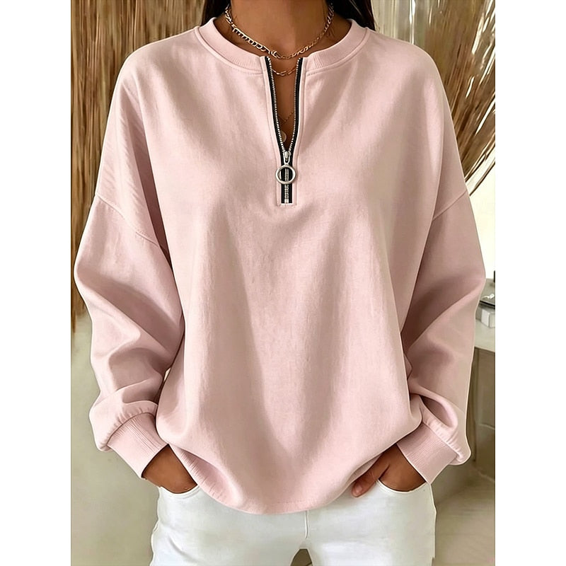 Vivienne | Quarter-Zip High-Neck Sweatshirt