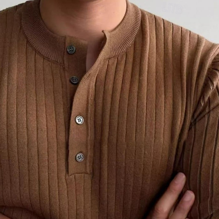 Gabriel | Ribbed Henley Sweater