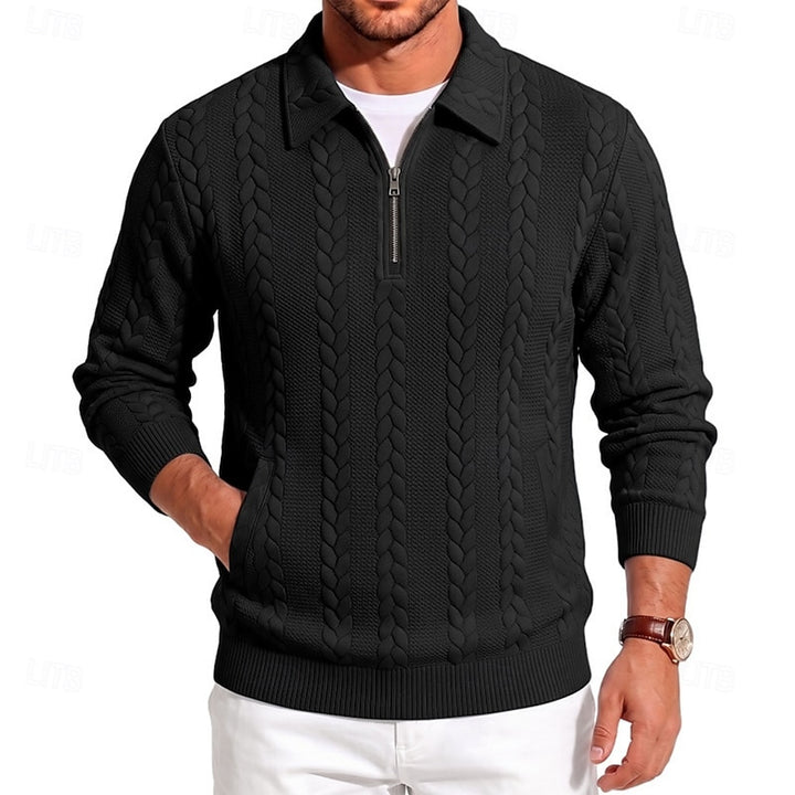 Maddox | Textured Quarter-Zip Sweater
