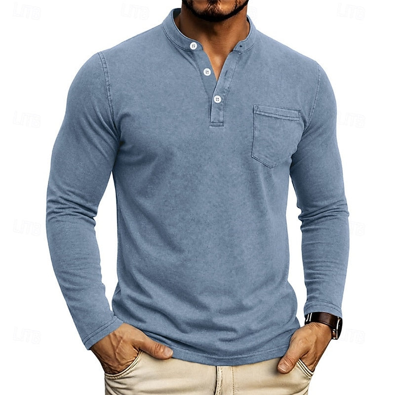 Landon | Classic Long-Sleeve Henley Shirt