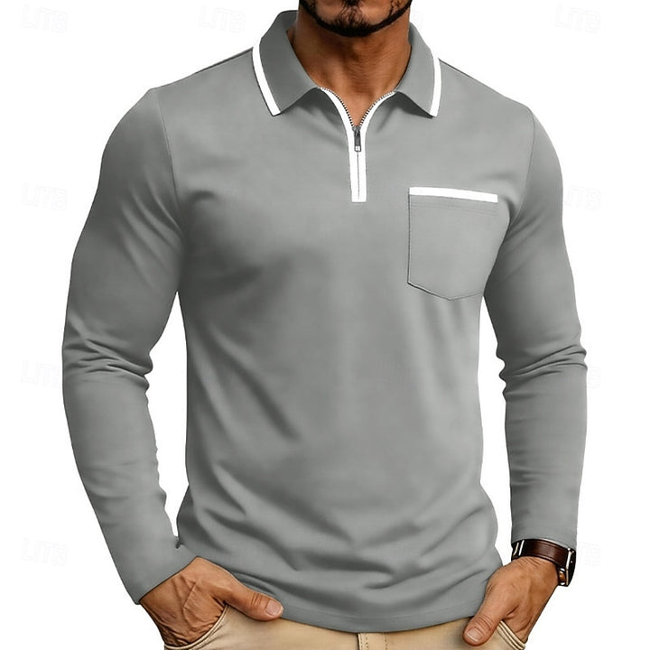 Maddox | Refined Quarter-Zip Long Sleeve Polo