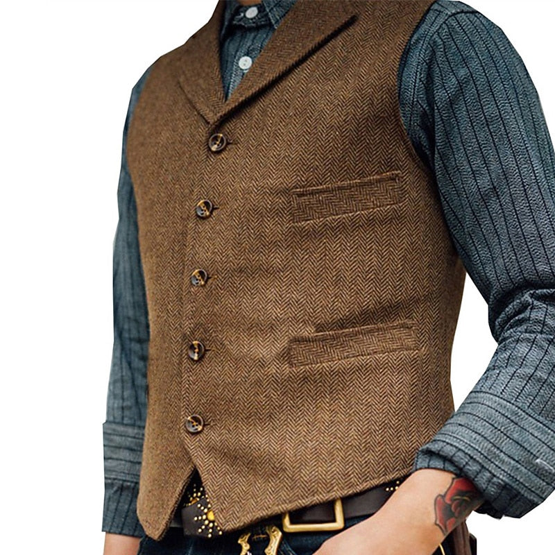 Archer | Tailored Herringbone Waistcoat