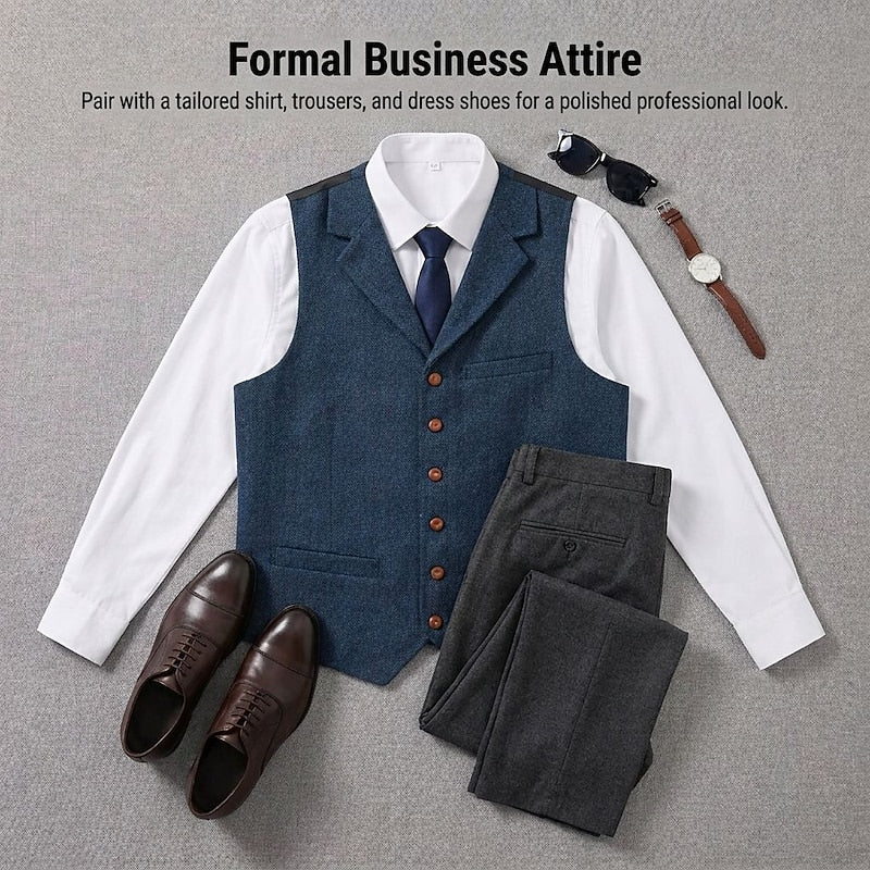 Sinclair | Herringbone Tailored Waistcoat