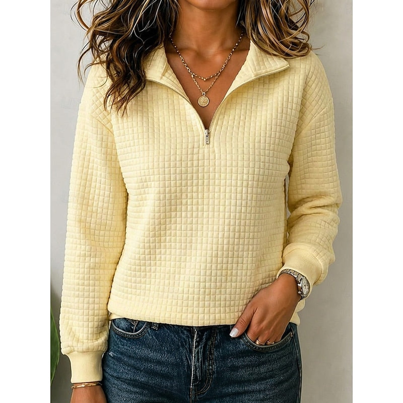 Tamsin | Textured Quarter-Zip Pullover