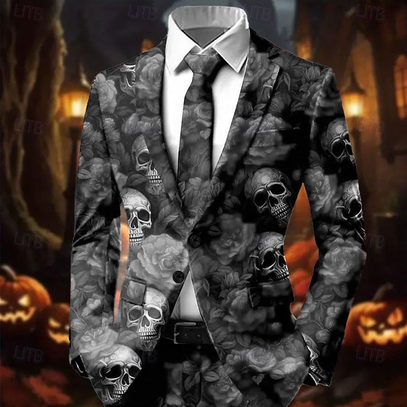 Alaric | Halloween Skull & Rose Statement Blazer