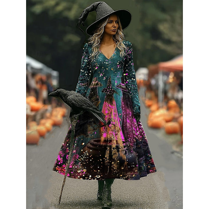 Seraphina | Enchanting Halloween Witch Maxi Dress