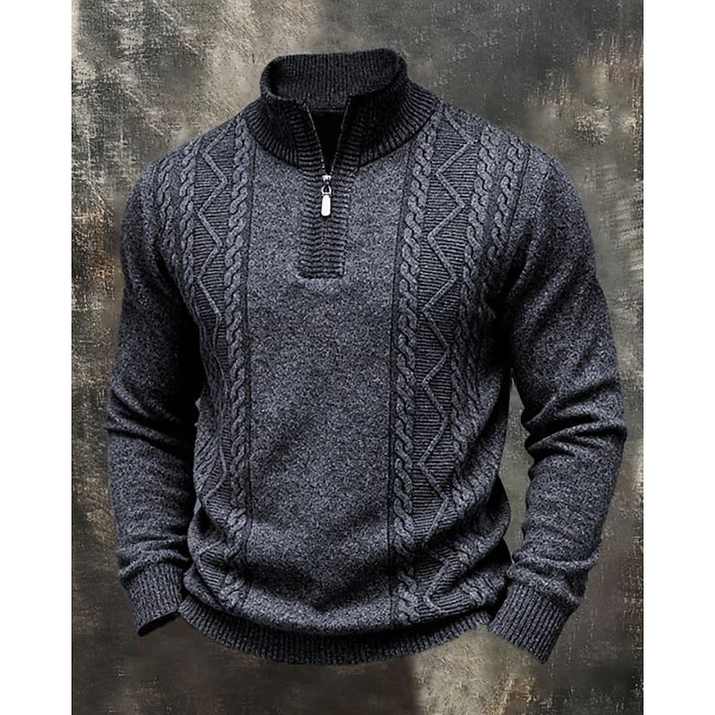 Callum | Textured Quarter-Zip Sweater