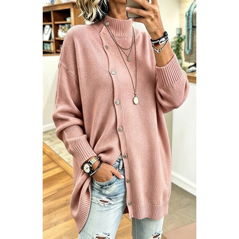 Willa | Buttoned Turtleneck Cardigan