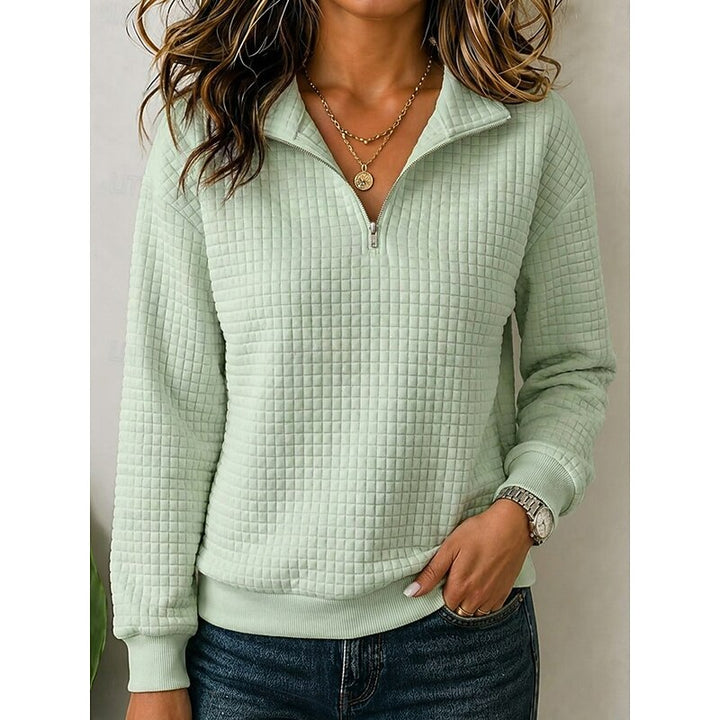 Tamsin | Textured Quarter-Zip Pullover