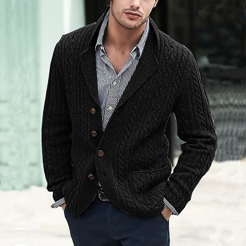 Chandler | Cable-Textured Button Cardigan