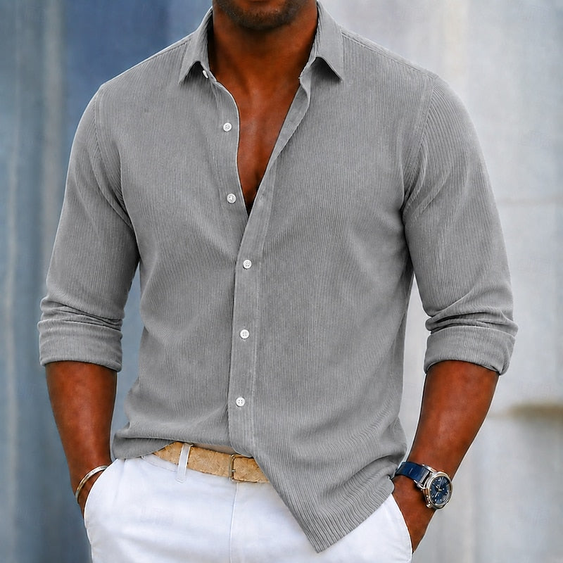 Sawyer | Ribbed Button-Up Shirt