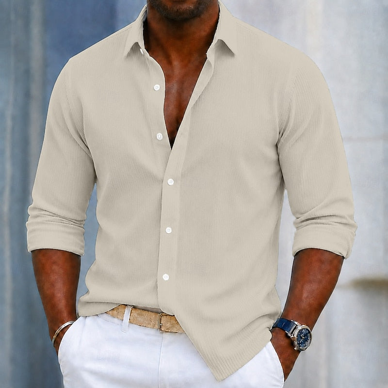 Sawyer | Ribbed Button-Up Shirt