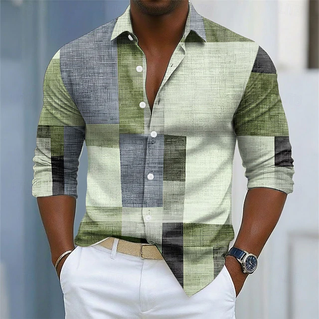 Russell | Geometric Block Button-Up Shirt