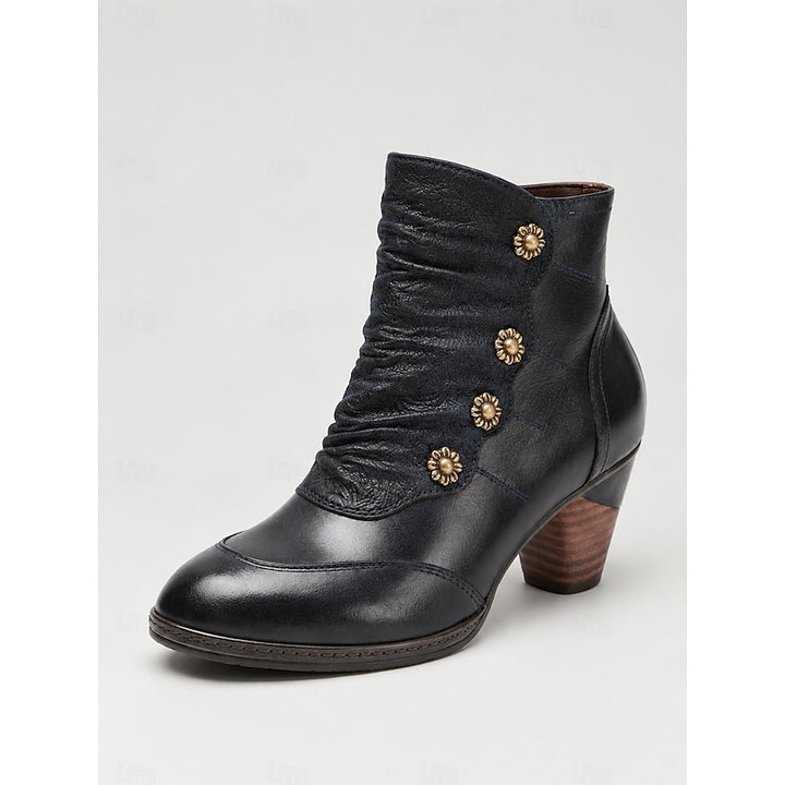 Rosalyn | Button-Detail Heeled Ankle Boots