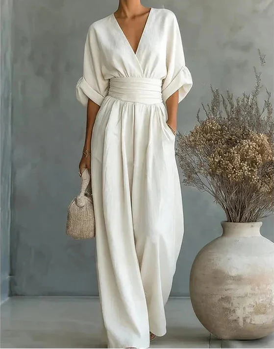Cecilia | Wide-Leg V-Neck Jumpsuit