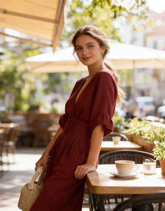 Cecilia | Wide-Leg V-Neck Jumpsuit