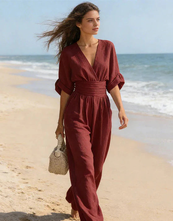 Cecilia | Wide-Leg V-Neck Jumpsuit