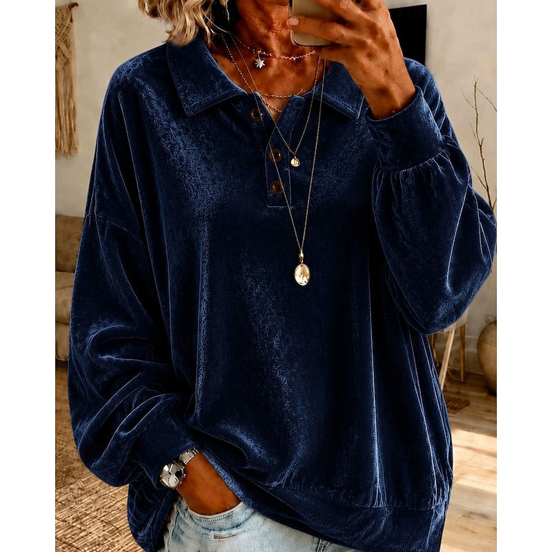 Cassidy | Relaxed Collared Pullover Top