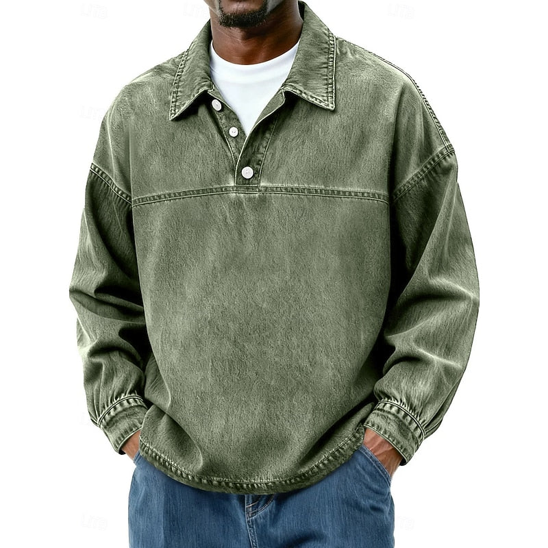 Emmett | Relaxed Long-Sleeve Polo Shirt