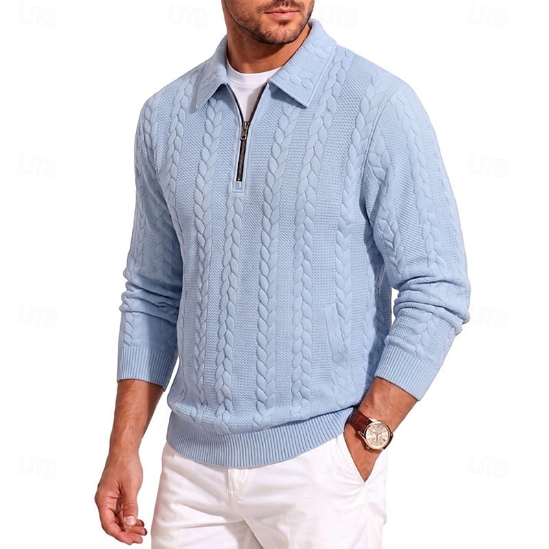 Maddox | Textured Quarter-Zip Sweater