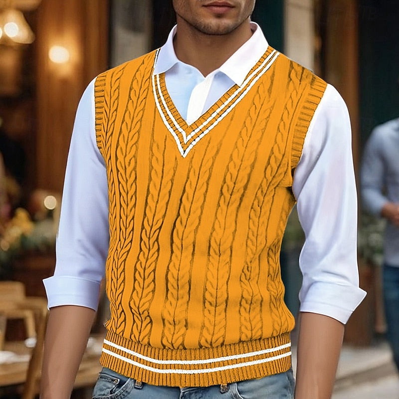 Prescott | Cable-Knit V-Neck Sweater Vest