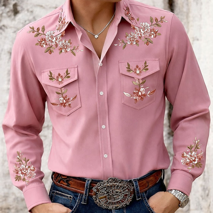 Wyatt | Embroidered Floral Western Shirt