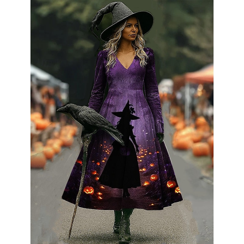 Seraphina | Enchanting Halloween Witch Maxi Dress
