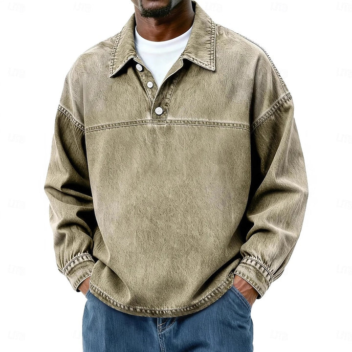 Emmett | Relaxed Long-Sleeve Polo Shirt