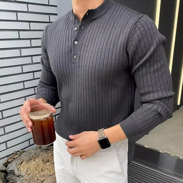 Gabriel | Ribbed Henley Sweater